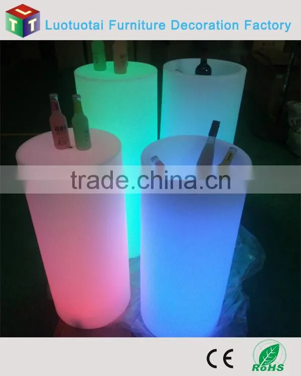 remote control battery operated Plastic illuminated led wine cooler/led wine ice bucket