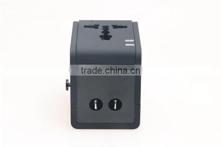 Factory High Quality Universal Travel Adapter with double USB Charger World Travel Adapter USB Travel Adapter of 1000MA