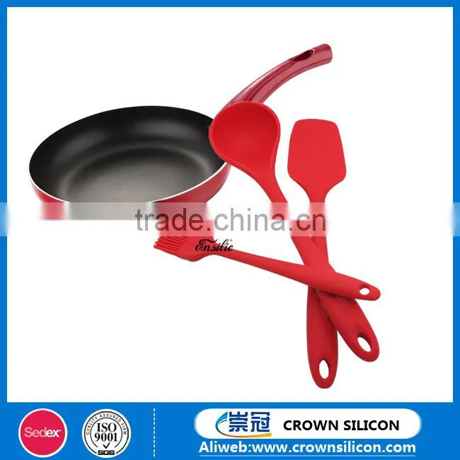 6PCs Red Silicon Kitchen Cooking Utensil Tool Set, Hi-heat Cooking