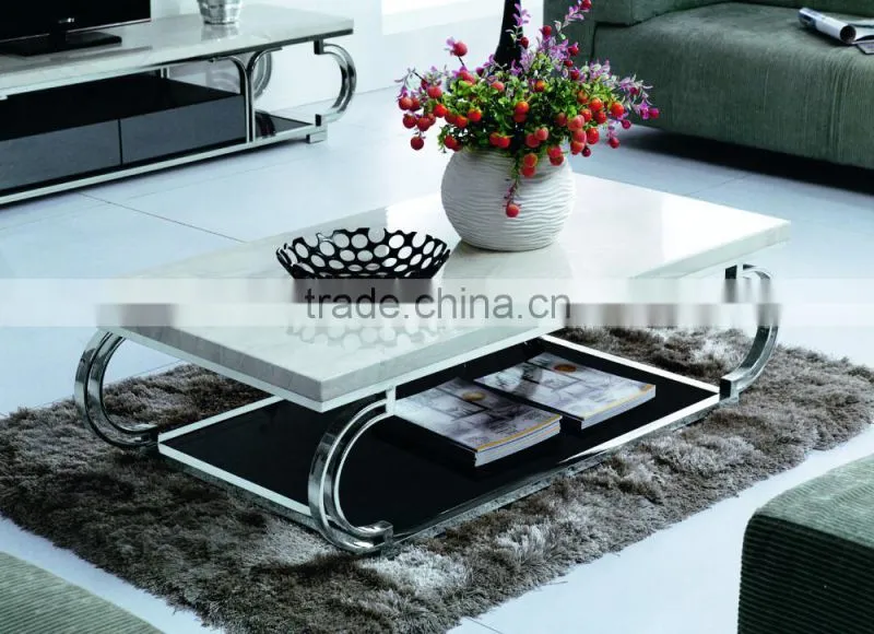 C144 Marble Top Living Room Furniture Travertine Marble Coffee Table