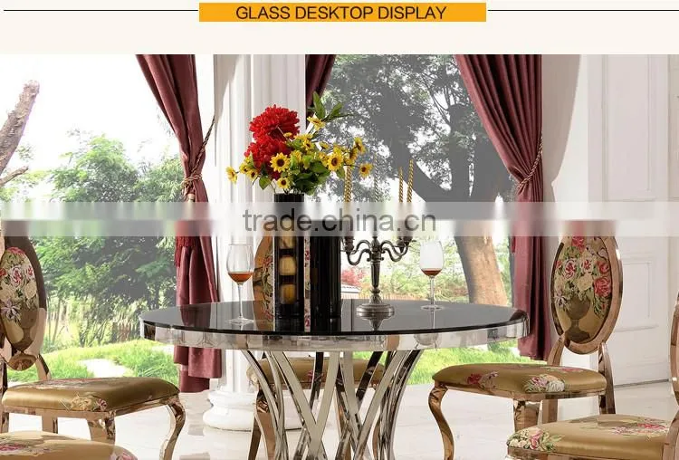 High Quality Durable Oval Glass Top Dining Table TH371