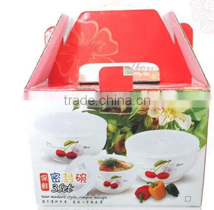 ceramic microwave oven bowl set,3pcs ceramic fresh bowl,3pcs preservation bowl,japanese noodle bowls with lids