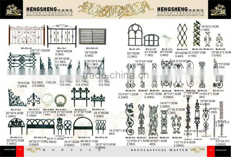 wrought iron ornamental fence parts