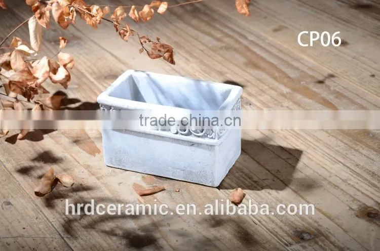 Outdoor cement garden planter paint plant pots