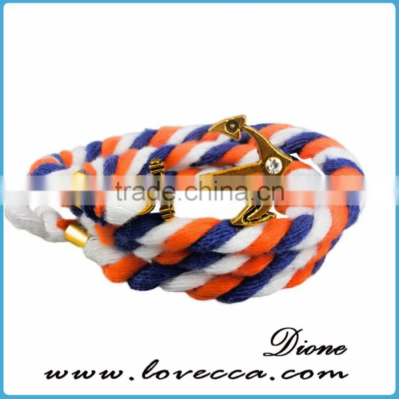 Colorful Handmade Mens Anchor Rope Bracelet Wholesale