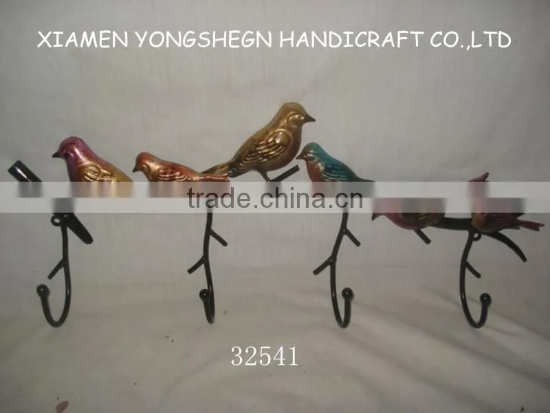 wall decoration bird metal hooks for hangers