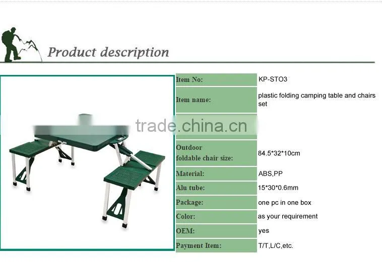 Portable Folding Table Tops Picnic Camping Outdoor Plastic Aluminum Sheet Dining 4 Chairs/Benches