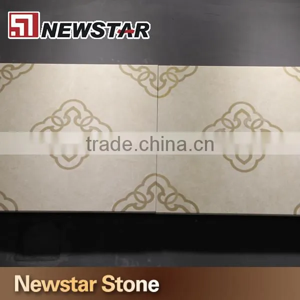 Polished marble waterjet mosaic