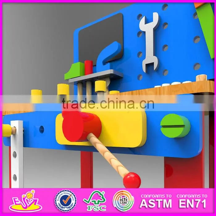 2016 new design children tool toy wooden workbench W03D076B