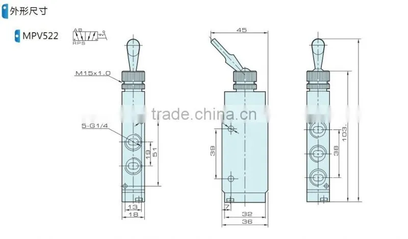 MPV series Lever butterfly valve with high quality