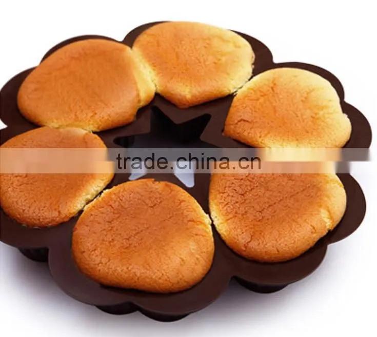 11052 Six Holes Heart Shaped Cake Mould Silicone Mould