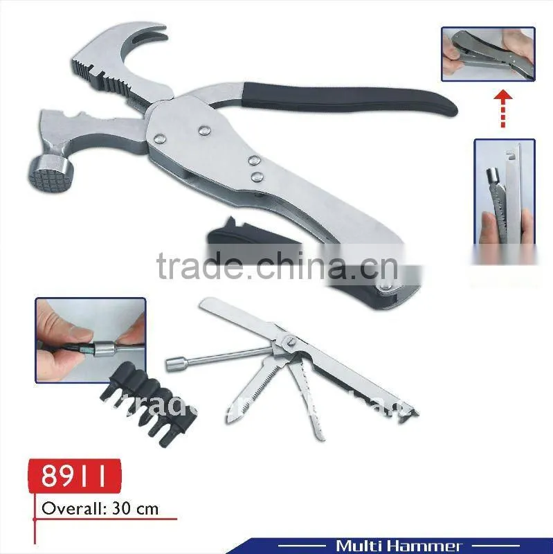 Promotion hardware mini multi function pocket hand tool hammers with axe 8911
