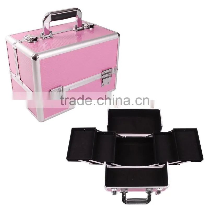 black aluminum cosmetic case with handle
