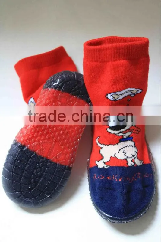 Infant rubber sole baby sock shoes