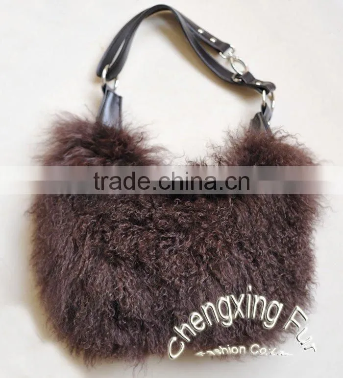 CX-H-14A Genuine Mongolian Sheep Fur Shoulder Bag