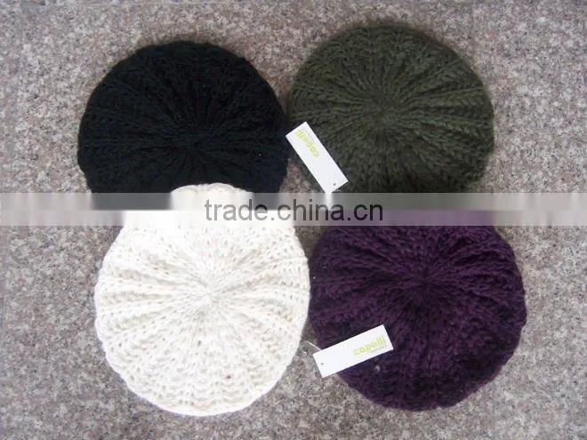 acrylic fashion handmade hat with beautiful flower
