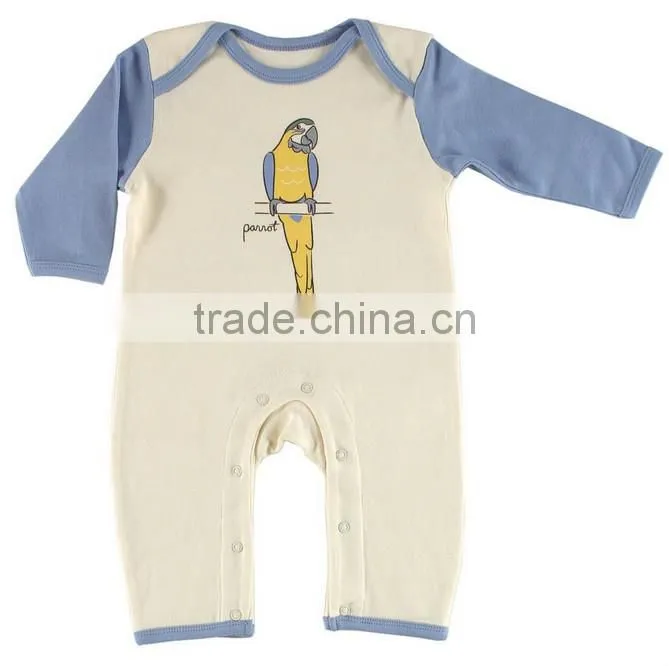 Printed autumn wear long sleeve custom infant organic cotton wholesale 1 year old babies clothes for baby