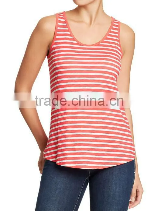 WOMEN'S PINTUCK DESIGN TANK TOP