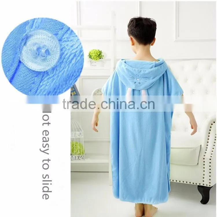 Children blanket poncho rabbit embroidery