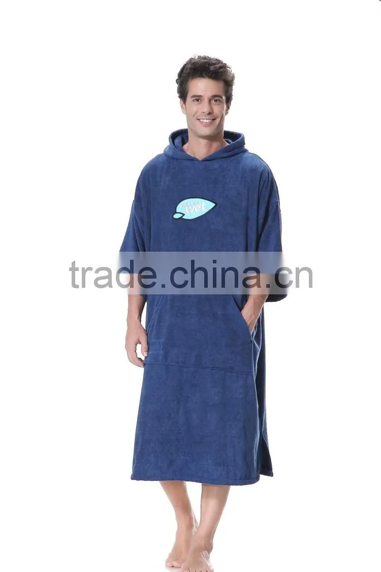 Adult poncho beach towel hooded poncho towel woven plain dyed