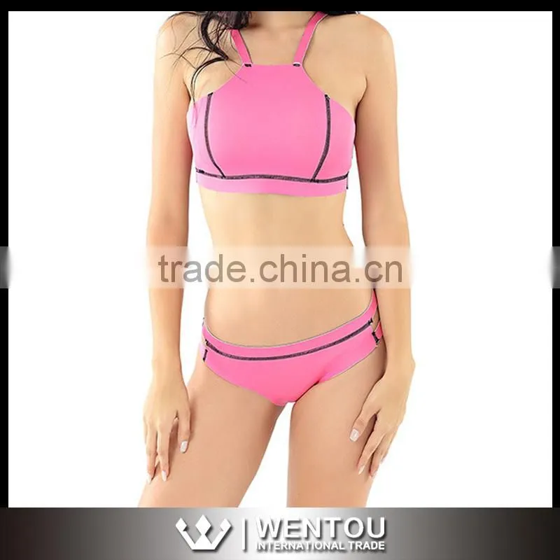 Wholesale Fashion Pink Neoprene Bikini