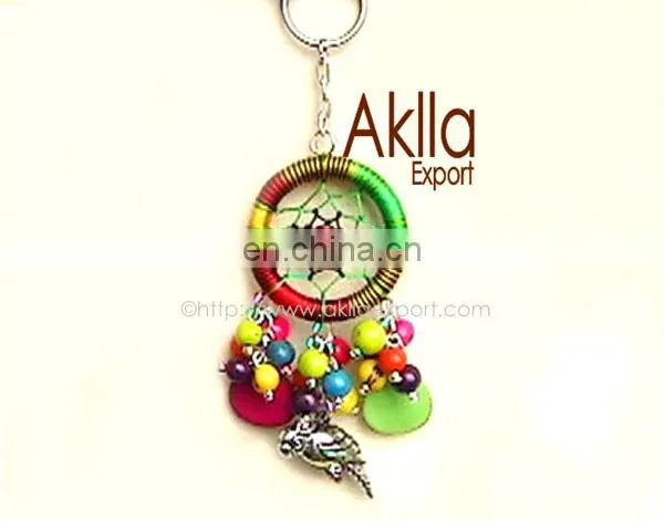 Ecological Keychains with Dreamcatcher and Seeds