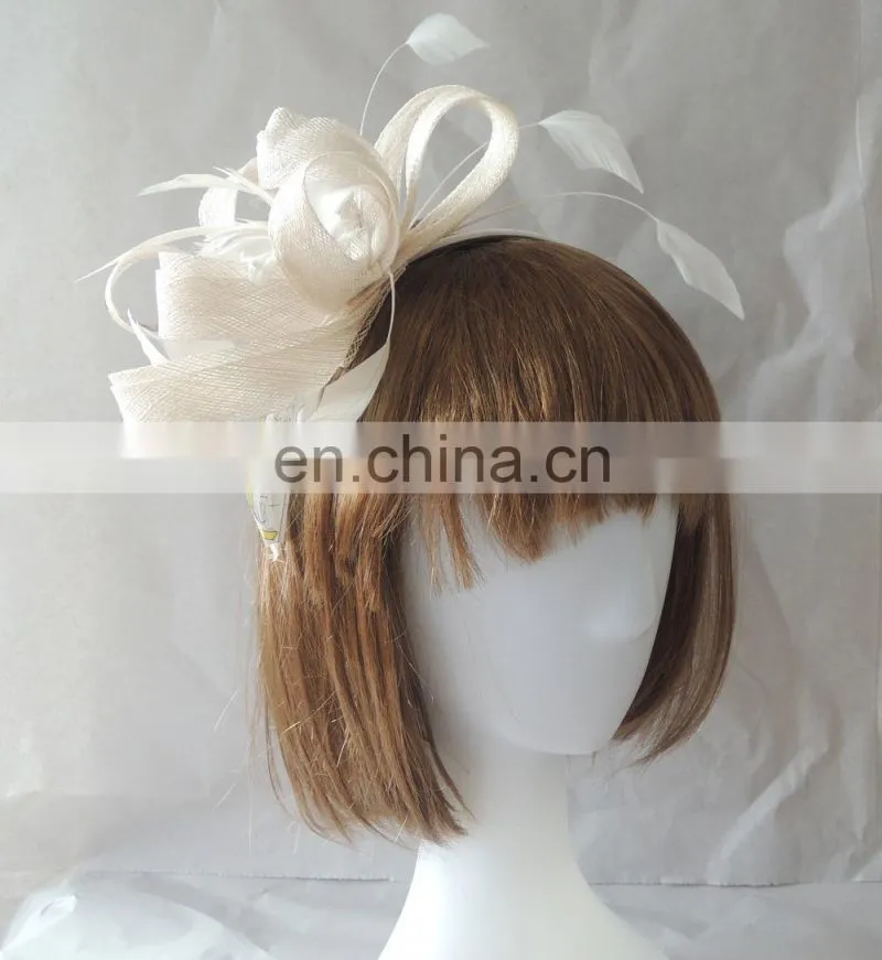 NEW HOT Feather Fascinator Headband Ivory for women