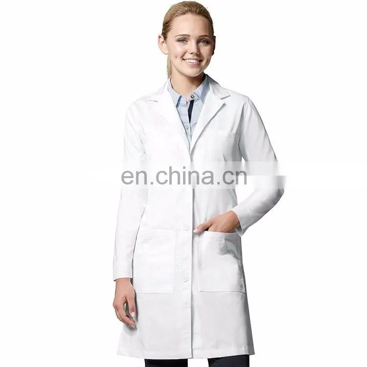 OEM Ladies White Polyester cotton Lab Coat for Women