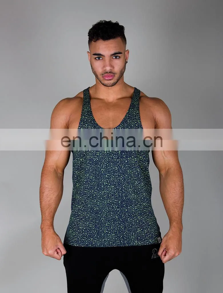Trade Assurance Yihao 2015 Mens Sports Gym Wear Clothing Blended Cotton Stringer Vest Tank Top
