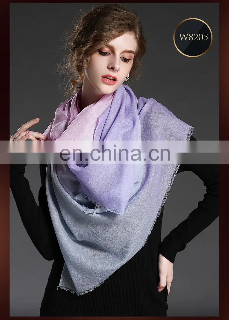 Winter scarf 100% wool gradient lady scarf wholesale scarf purple