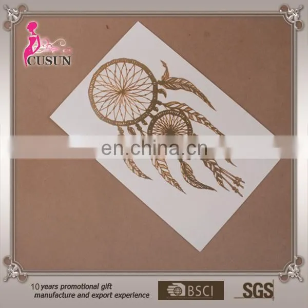 High Quality Gold Foil metallic Arabic Tattoos