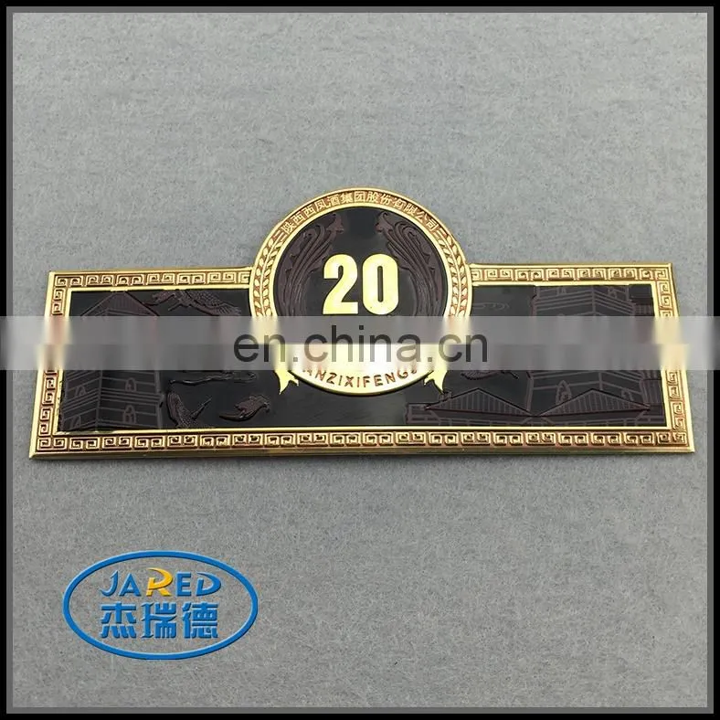 customized private 3d engraved metal luxury wine label