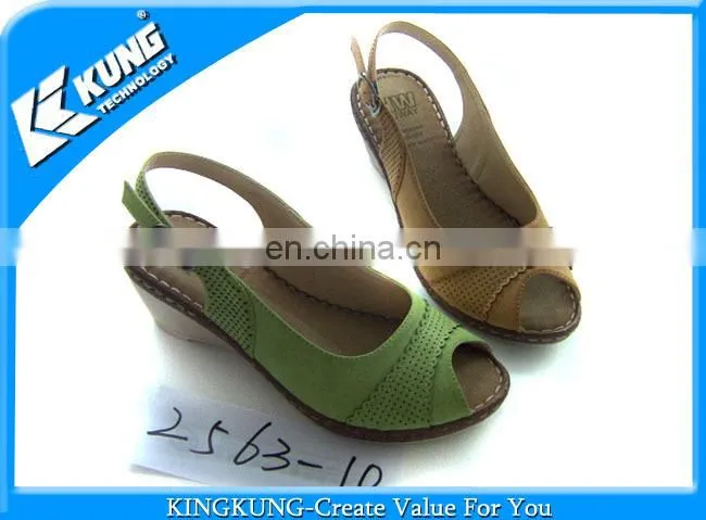 Green ladies shoes upper on wholesale