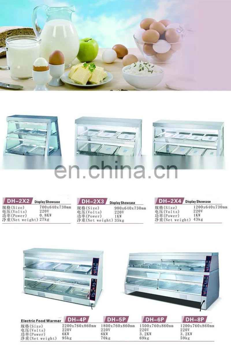 Vertical Toughened Glass Four Layer Hot Air Circulation Thermal Insulation Display Cabinet Warmer Showcase With Roller Shutter