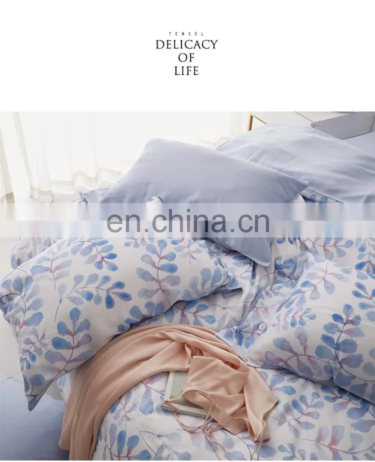 RawHouse design tencel 60s 300TC flower printing 4 pcs bedding set