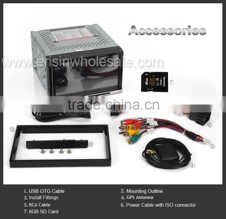 Erisin ES2007A 7" 2 Din Android 4.4.4 Car Radio DVD 3G WiFi