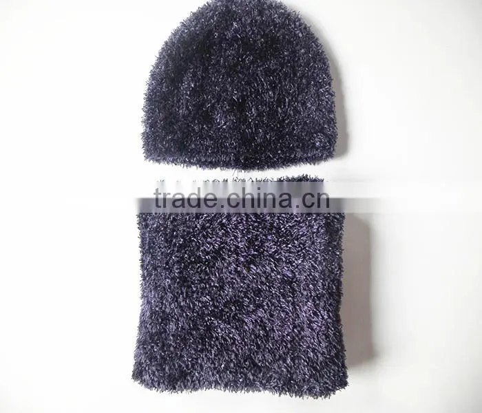 New fashion winter two-piece hat and scarfs adult winter hats and caps