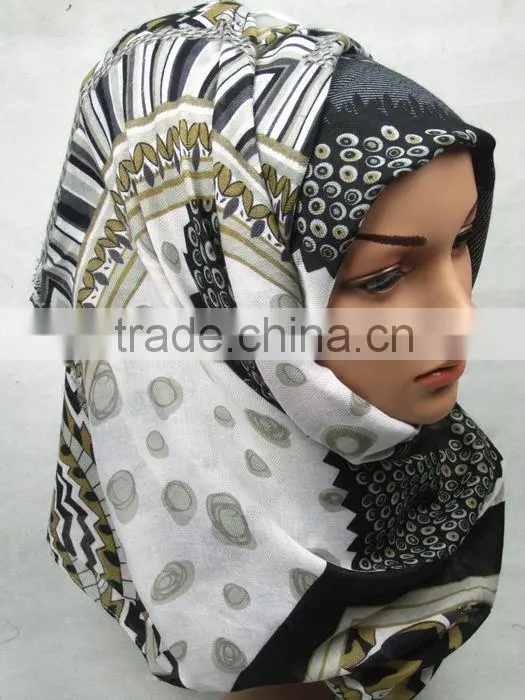 S779 Hot Sale big size Cotton Twill muslim headScarf arabic long scarf