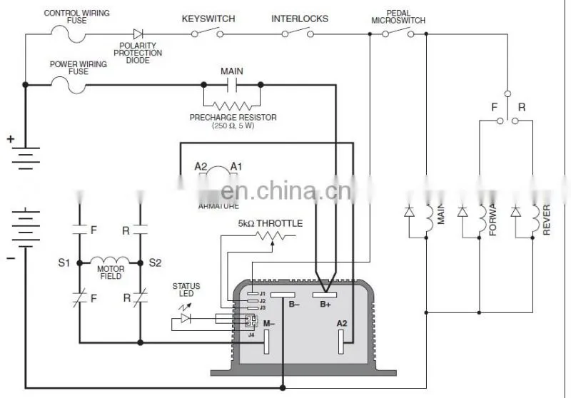 PMC 1204M-5305 Upgraded 1204M-5301 DC Motor Controller for Curtis 36-48V 325A
