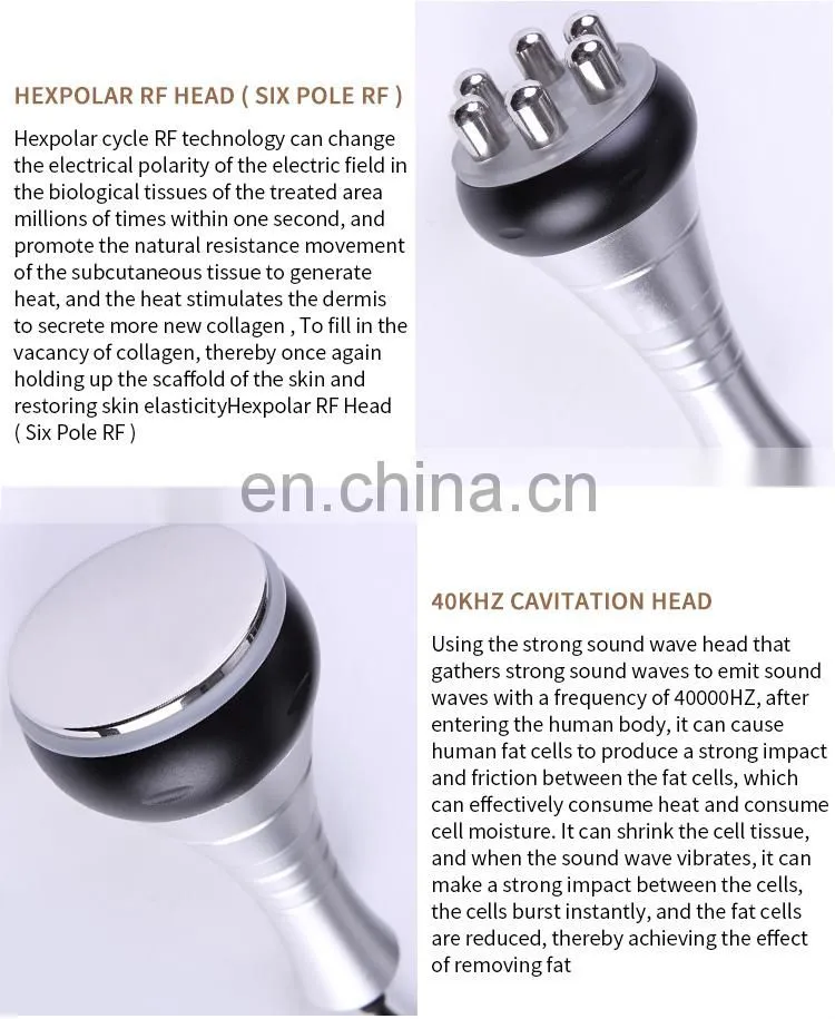 40K Cavitation Machine 6 In 1 Lipo Laser Multipolar RF Vacuum Slimming Instrument For Cellulite Massage Body Shaping Instrument