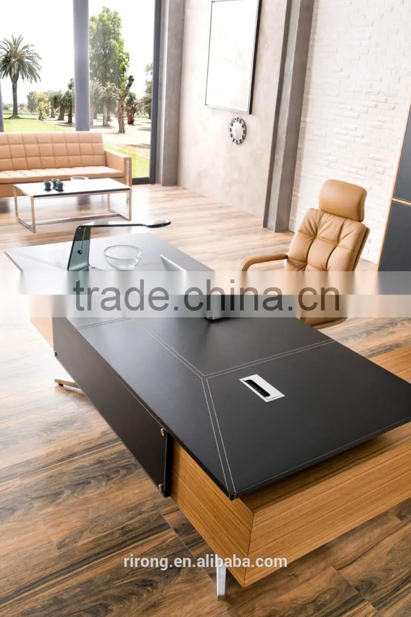individual leather customized wood grain office desk
