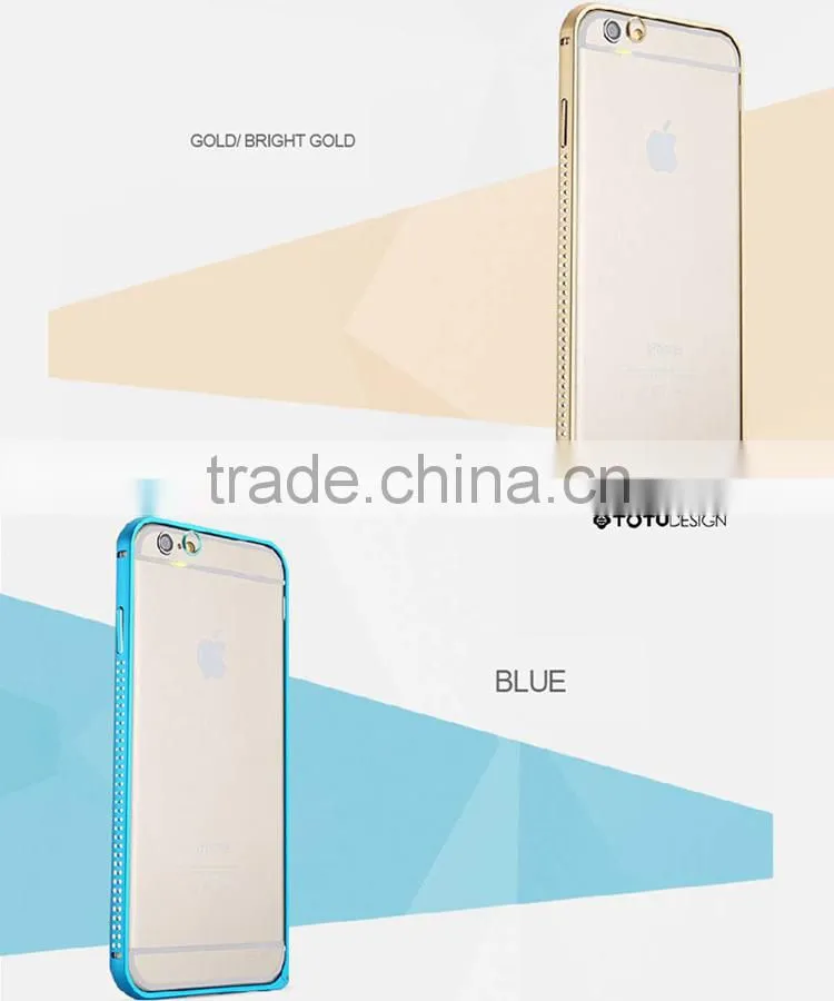 Hot sale Bulk Shine Diamond Aluminum Case for iPhone 6 Bumper Case
