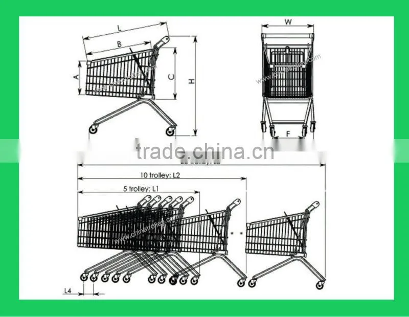 American Style Wal-Mart Shopping Trolley Cart