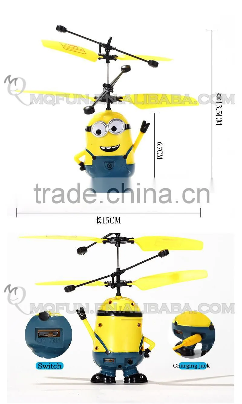 Mini Qute RC remote control flying cartoon despicable me model plastic doll action figures kids Electronic toys NO.MQ 138