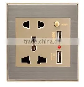 Upgrade Material 2.1A output universal socket outlet/2 USB socket/Mobile phone USB charger