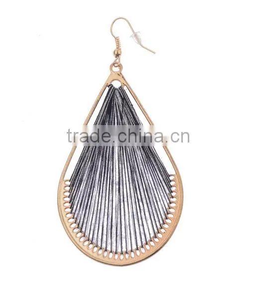 Latest fashion beautiful old design alloy fan shape earrings