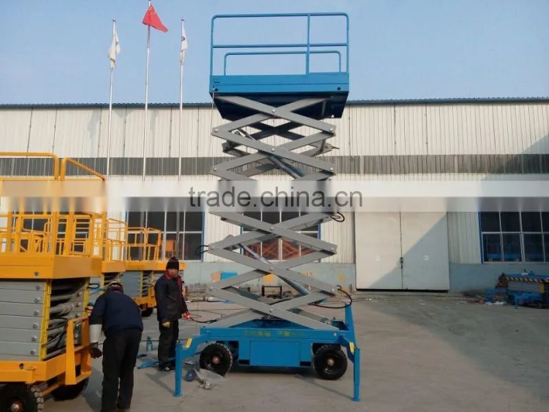 8m 500kg Excellent quality four wheel mobile scissor lift platform