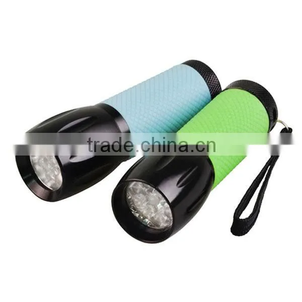 9LEDs Aluminum Torch Light Glow in the Dark