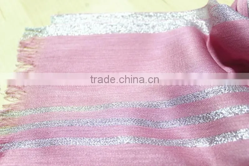 Fashionable polyester cotton gold thread square scarf infinity scarf