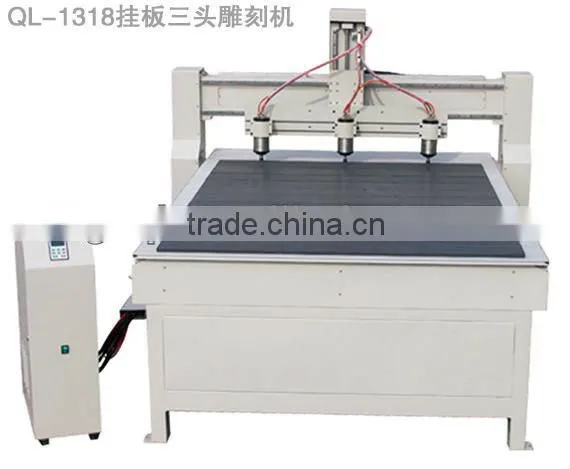 guangzhou manufacturer QL-1018 hanging plate cnc double-spindle vacuum adsorption engraving machine